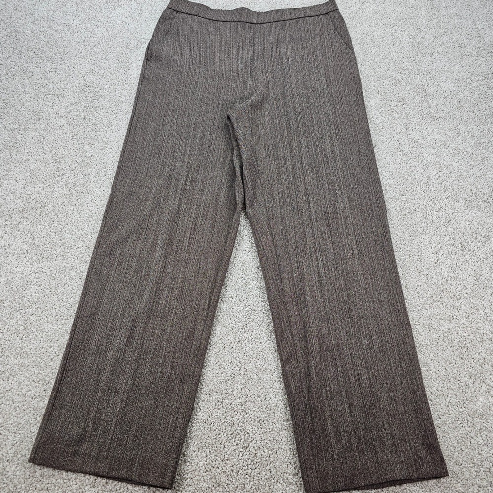 New Sag Harbor Stretch Womens Brown Tonal Texture Pull On Dress Pants Size 10‎